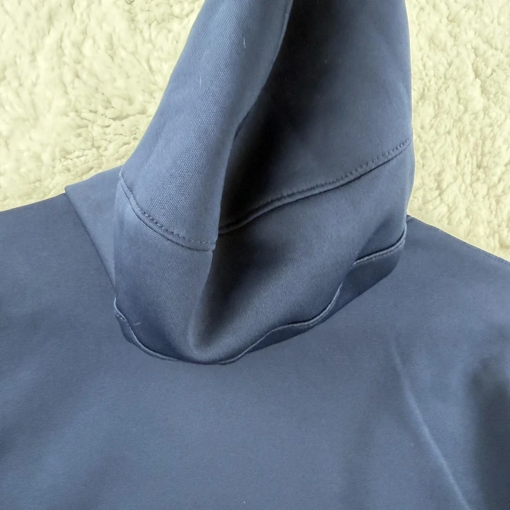 Nike Dri-FIT Hoodie Mens Medium Blue‎ Pullover Swoosh Logo Sweatshirt Graphic